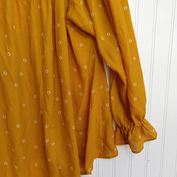 Paisley Raye Willow Yellow Off the Shoulder Peasant Top Plus Size 2X NWT USA - Picture 5 of 12